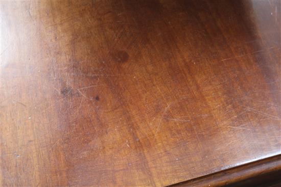 A Victorian mahogany pedestal desk fitted nine short drawers, W.122cm